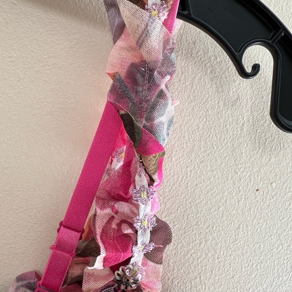 VINTAGE NWT Albert Makali Floral Pink Ruffle Women's Corset Top Originally $265 - Picture 6 of 14